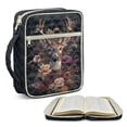 thumbnail image 2 of Xixirimido Quilted Bible Cover Case for Women Men Large Carrying Bag Book Tote Bags with Handle Bible Study Supplies Christian Gifts, Elk Vintage Roses Pattern, 2 of 7