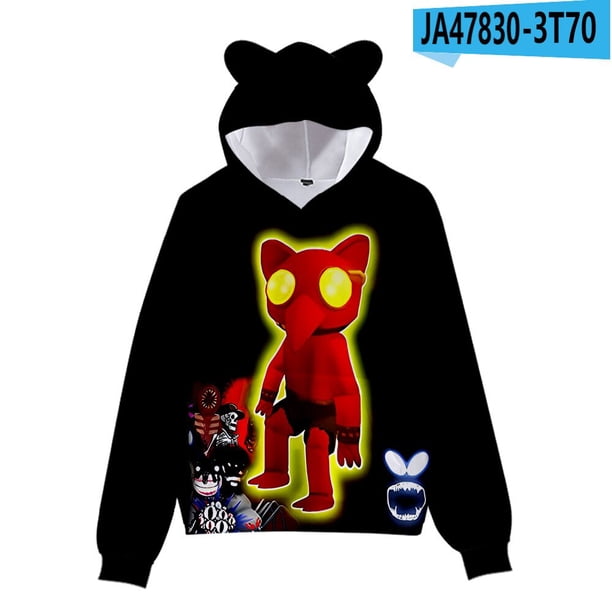 Roblox-Jersey con capucha para niños, suéter con orejas de gato, figura de Escape de las puertas, 3D, regalos para niños, nuevo