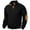 Black, variant on Stand Collar Corduroy Sweatshirt for Men, Long Sleeve Quarter-Button Pullover with Jacquard Print, Casual Winter Top