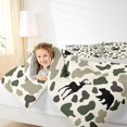 thumbnail image 4 of Feelyou Bear Deer Queen Comforter Set, Green Retro Camouflage Bedding Comforter Set, 3pcs, 4 of 8