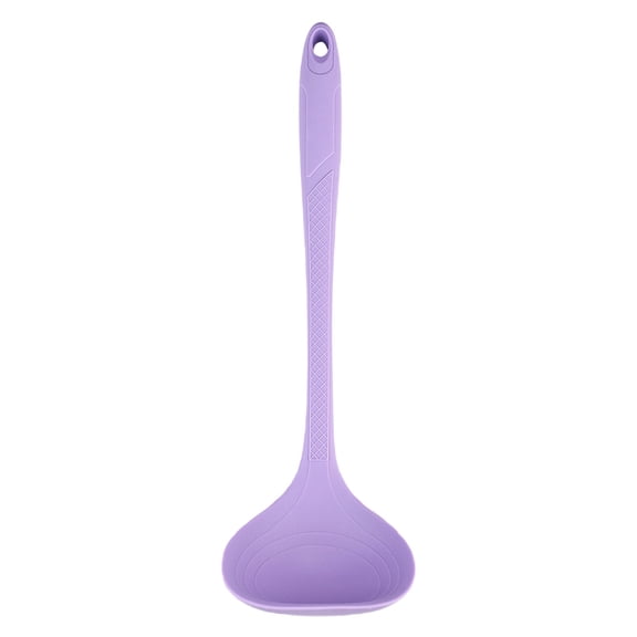 Cozival Silicone Soup Ladle Non-Stick, Heat Resistant 446°F Serving Spoon for Stews Soups, Scratch-Free Kitchen Utensil, Purple