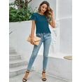 thumbnail image 5 of Women Dressy Casual Tops Business Work Blouses Summer Shirts Short Sleeve Crew Neck Outfits 2025, 5 of 5