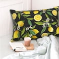 thumbnail image 4 of Honeii Lemon Fruits Flowers Leaves Print Pillow Cases,Plush Throw Pillow Covers,Decorative Pillowcase for Sofa, Couch, Living Room-20"x30", 4 of 6