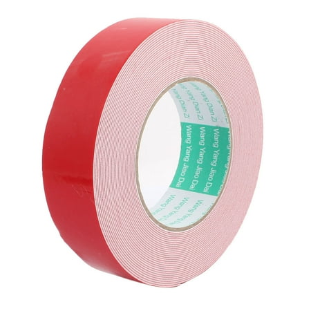 10M 35mm x 1mm Dual-side Adhesive Shockproof Sponge Foam Tape Red White