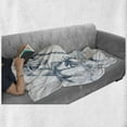 thumbnail image 6 of Island Soft Flannel Fleece Throw Blanket, Sketch Art of a Tropical Seaside Palm Trees Fishing Boat Flying Birds, Cozy Plush for Indoor and Outdoor Use, 50" x 60", Petrol Blue White, by Ambesonne, 6 of 6