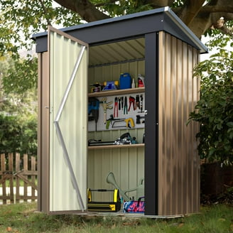 Sobaniilo 5x3x6FT Metal Garden Storage Shed, Lockable Door, Anti