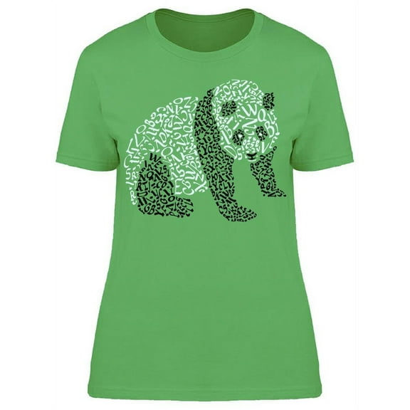 Panda Consisting Of Letters T-Shirt Women -Image by Shutterstock, Female Small