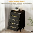 thumbnail image 6 of 5-Drawer Tall Dresser for Bedroom, Storage Organizer with Metal Handles,Small Dresser Storage Chest Cabinet Organizer Wood Chest of Drawers for Bedroom,Living Room,Hallway, 6 of 8