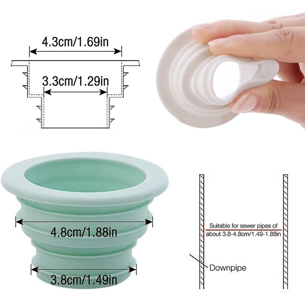 Tapón de sellado de tubería de drenaje, 5 unidades de anillo de sellado de desodorante, enchufe de sellado de drenaje universal, tapón de sellado de tubería de drenaje (3,8-4,8 cm) Feliz Sencillez