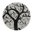 thumbnail image 4 of HAOXIT Abstract Round Fitted Tablecloth with Elastic Edge, Monochrome Autumn Season Tree Print Polyester Table Cover, Fits Round Table, for Wedding Party Dining Banquet, Black and White 46-50, 4 of 8