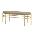 thumbnail image 4 of Banc Glam en Métal 48 Pouces avec Coussin - Taupe / Or, 4 of 6