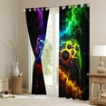 thumbnail image 3 of Manfei Neon Gamepad Blackout Curtains Set of 2 (52x84 Each) for Boy, Modern Gaming Lover Window Curtains, Futuristic Lightning Print Curtains and Drapes, Curtains and Drapes Bedroom Decor, 3 of 6