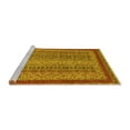 thumbnail image 2 of Ahgly Company Machine Washable Indoor Rectangle Oriental Yellow Modern Area Rugs, 2' x 3', 2 of 4