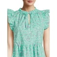 thumbnail image 4 of Time and Tru Women's Tiered Cotton Poplin Dress, 4 of 5