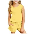 2 Piece Outfit for Girls 9 Year Old Outfits for Teen Kids Girls Child Sleeveless Solid T Shirt