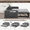 thumbnail image 3 of KINFFICT Futon Sofa Bed, Convertible Loveseat Sleeper, Modern Sofa Bed for Living Room/Apt, Gray, 3 of 10