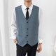 thumbnail image 1 of pstuiky Camiseta sin mangas para hombre, Traje de bolsillo de color liso con solapa y sin mangas para hombre Camisas para hombres s, 1 of 8