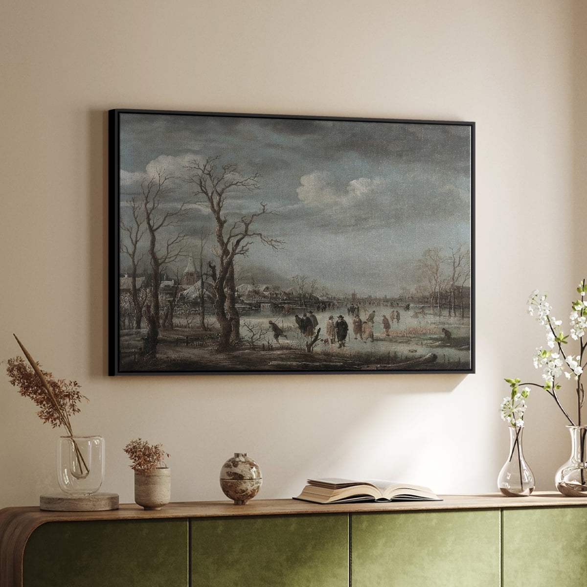 Vintage Landscape-CCCLXXX By Wexford Home Framed in Black Wood Gallery Wrapped Canvas 17 in. x 25 in.