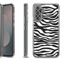 Shockproof Protective Phone Case Cover for Samsung Galaxy S25 FE, by OneToughShield - Zebra B/W