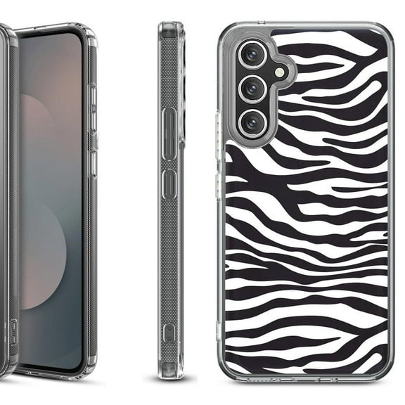Shockproof Protective Phone Case Cover for Samsung Galaxy S25 FE, by OneToughShield - Zebra B/W