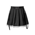 thumbnail image 1 of Dewadbow Women Lace Patchwork Mini Pleated High Waist Goth Skirts, 1 of 6