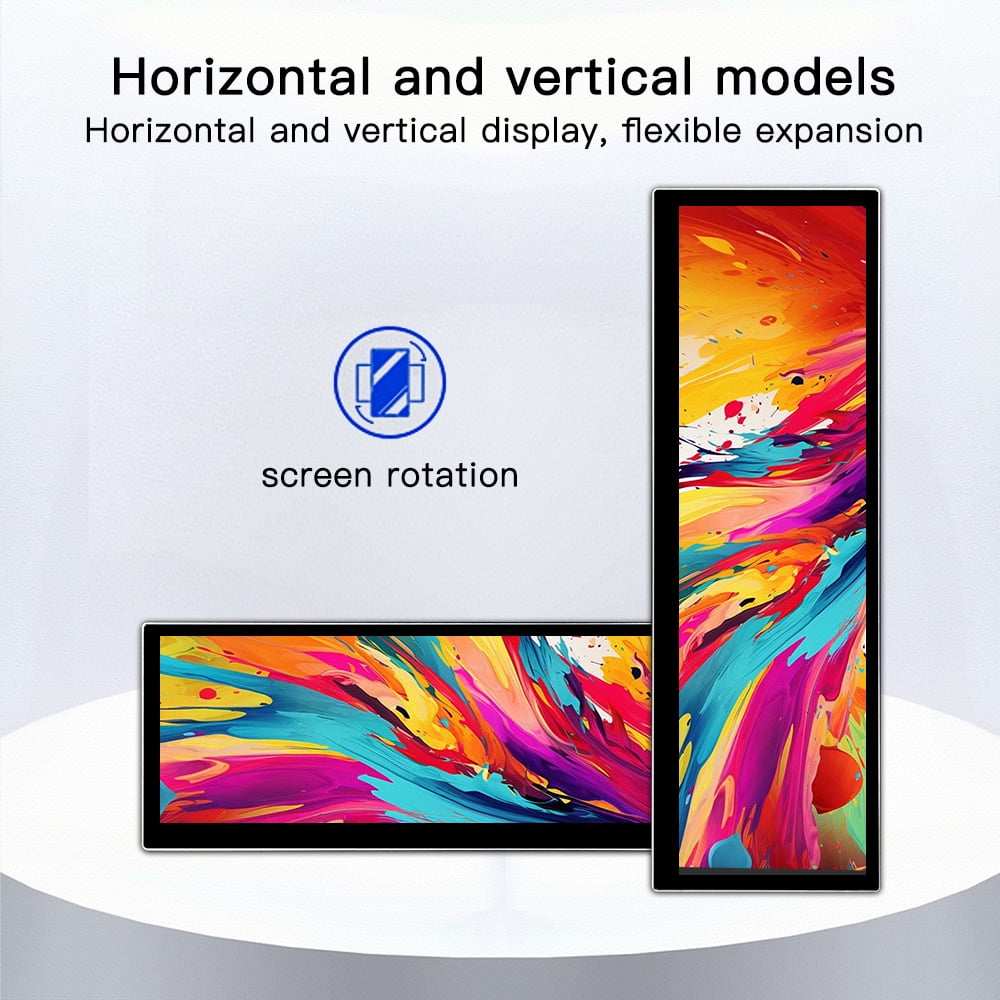 14.5 Inch 2.5K Portable Long Strip Touchscreen QHD 2560×720 IPS 10-Point Capacitive Touch Monitor HDMI & USB-C External Screen with Built-in Stereo Speakers Plug & Play for Laptop Raspberry Pi 5 Wind