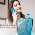thumbnail image 5 of for Galaxy S21 FE 5G Wallet Case,Women Flip Folio Cover with Butterfly Embossed PU Leather Stand Card Holder Wrist Strap Phone Case for Samsung Galaxy S21 FE 6.4" (Blue), 5 of 14