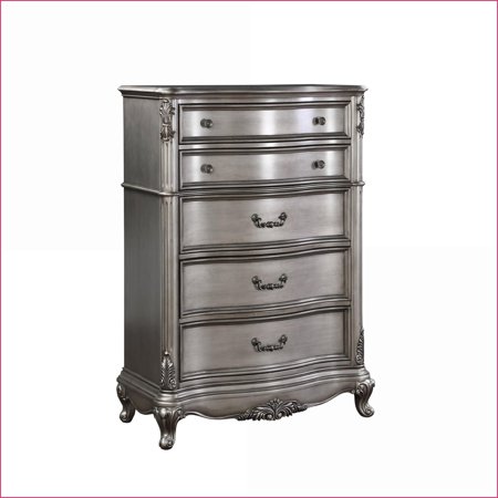 Chests & Wardrobes | Ariadne Traditional Antique Platinum Chest | Antique Silver | Synthetic Wood