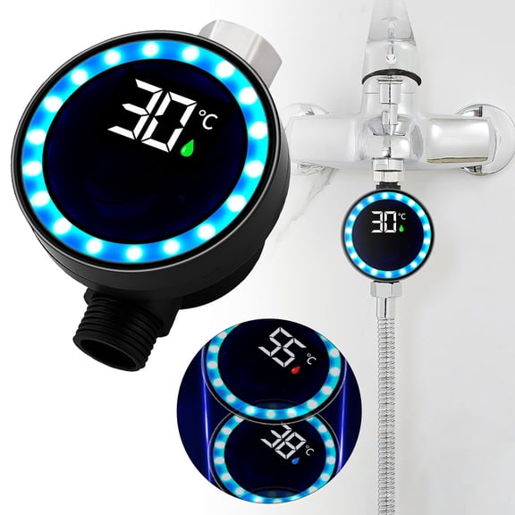Gooowood Wireless Shower Temperature For Showers Heads & Systems Water Temperature Meter Hydropower Technology Home Use For Kids Adults Daily Comfort Thermometer Home appliances