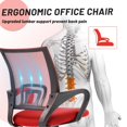 thumbnail image 3 of CL.HPAHKL Mesh Office Chair with Wheels, Adjustable Ergonomic Computer Desk Chair with Lumbar Support & Armrest, Comfortable Swivel Rolling Chair for Home Office Work Study, 2 Pack, Red, 3 of 7