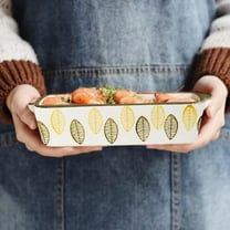 Hiroekza Home and Kitchen, Household Baking Ceramic Rectangular Baking Cheese Baked Rice Bowl Microwave Oven Special Tableware Kitchen Gadgets