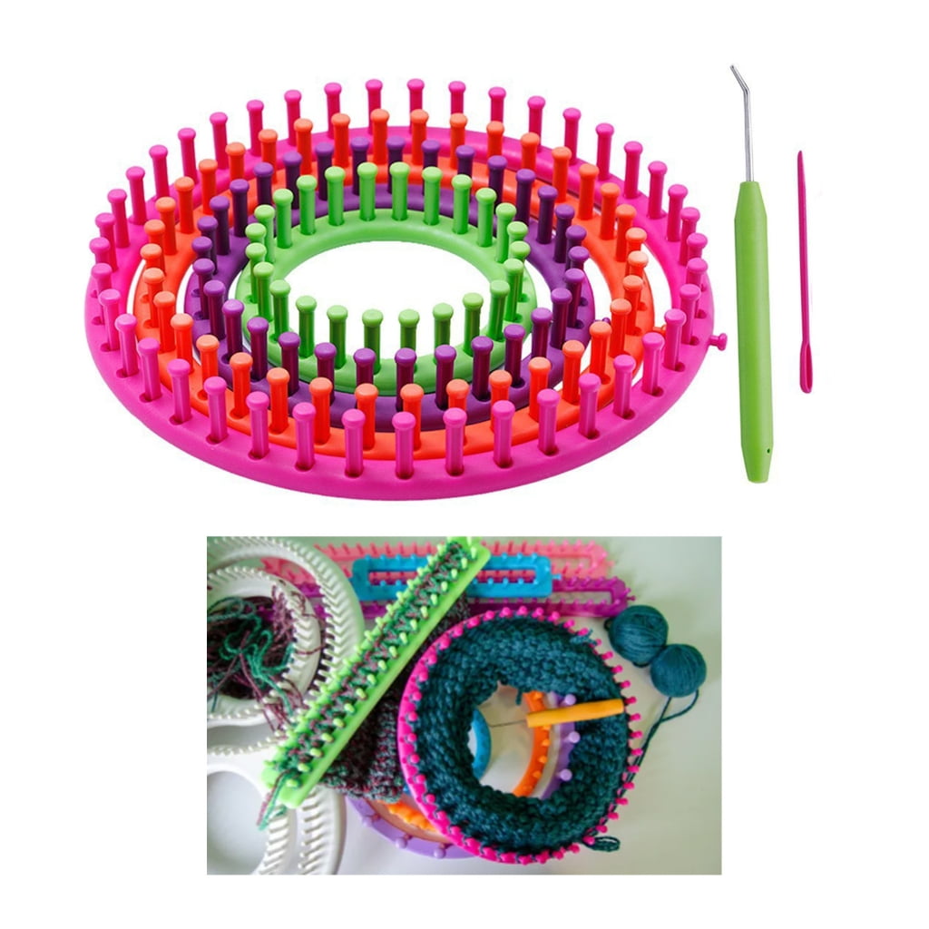 CIYISON Weaving Weave Knitting Kits Plastic Sweater Sock Hat Scarf Scarves Maker Long NeedleHook DIY Weaving Tool for Beginners