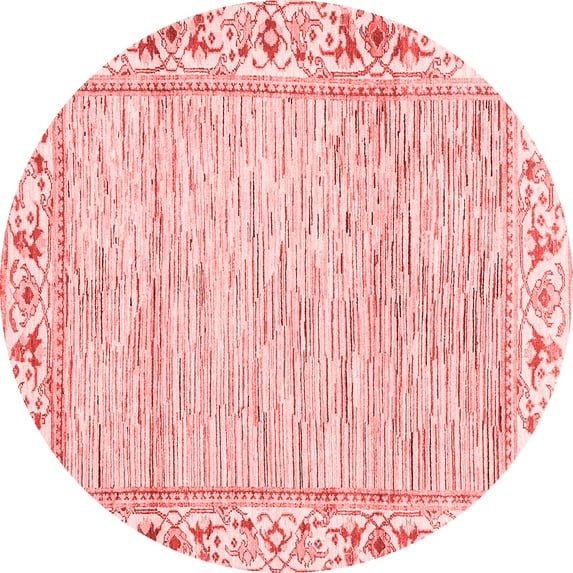 Ahgly Company Indoor Round Abstract Red Modern Area Rugs, 8' Round