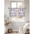 thumbnail image 4 of Purple Flower Semi Sheer Curtains 45 Inch Length 2 Panels Set, Vintage Farmhouse Boho Leaf Spring Plant Sheer Kitchen Curtain Privacy Voile Window Curtain for Living Room Bedroom Rod Pocket Drapes, 4 of 7