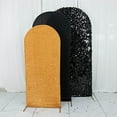 thumbnail image 4 of BalsaCircle 3 Black Gold Fitted Assorted Round Top Wedding Arch Backdrop Stand Covers Party Events Decorations Supplies, 4 of 8