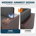 thumbnail image 4 of ELPOSUN Outdoor Sectional Furniture Set with Fire Pit Table, 7-Piece Brown Rattan Wicker Conversation Sofa Set for Porch Garden Backyard Balcony,Gray, 4 of 9