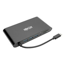 Tripp Lite USB C Docking Station 4k USB Hub HDMI VGA mDP Gbe Charging Black