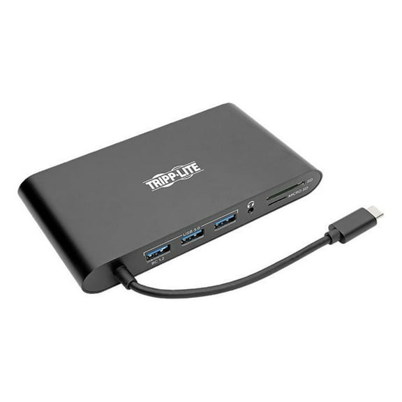 Tripp Lite USB C Docking Station 4k USB Hub HDMI VGA mDP Gbe Charging Black