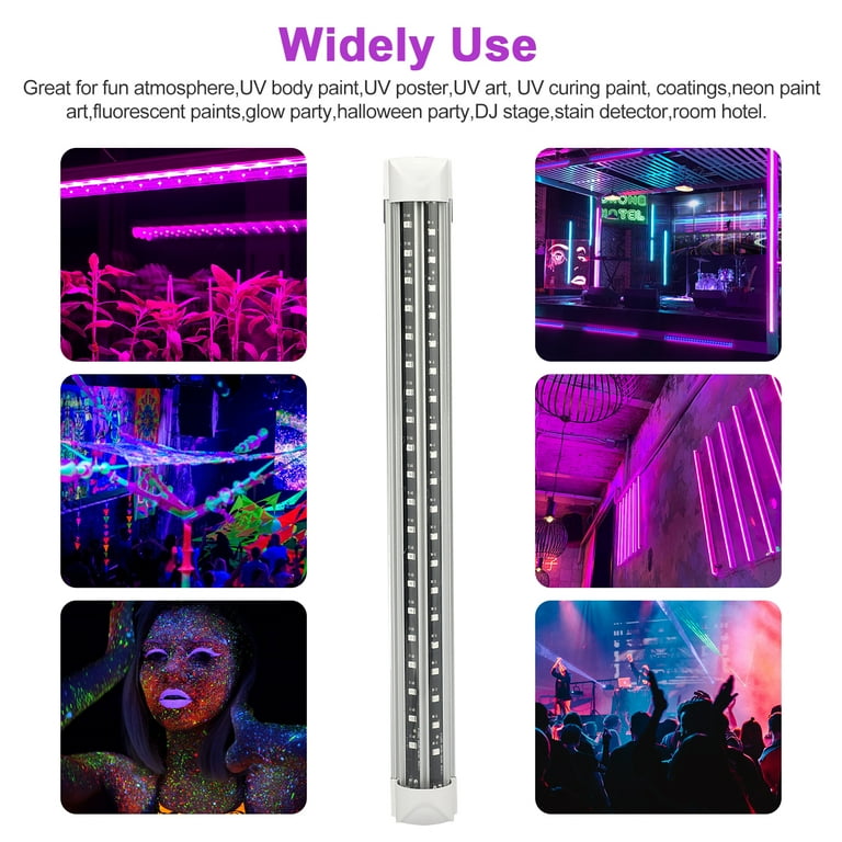 2Pcs Rechargeable 10W Tube LED Lère Noire, 395nm Barre de 2Pcs Rechargeable 10W Tube LED Lère Noire, 395nm Barre de