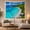 Clear Blue Shore, variant on Tropical Beach Photorealistic with Right Side Frame Tall, Mystical Fantasy for Space Lovers, Galaxy Room Decor, Housewarming Gift, Tapestry Wall Hanging for Bedroom and Dorm