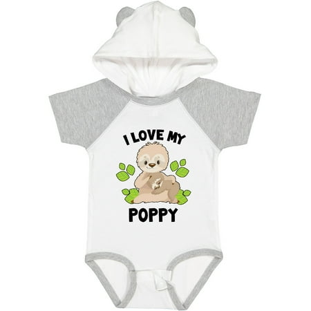 

Inktastic Cute Sloth I Love My Poppy with Green Leaves Gift Baby Boy or Baby Girl Bodysuit
