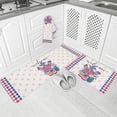 thumbnail image 2 of Kitchen Rugs and Mats,July Patriotic US Flag Floral Pinwheel 2 Piece Anti Fatigue Area Runner Rug Set Comfort Standing Floor Mat,Stars Red Blue Check Non Slip Absorbent Doormats for Laundry/Bathroom, 2 of 4