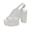 thumbnail image 2 of Sandalias Oofos Ooahh Slide Sandals for Women Women's Fashionable And Casual Versatile Fish Mouth Wrap-Around Spring And Summer Thick-Soled High-Heeled Sandals White, 2 of 8