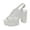 White, variant on Platform Sandals, Buckle Slingback High Heels for Women, Square Open Toe Fashion Solid Block Heeled Sandal Women's Fashionable And Casual Versatile Fish Mouth Wrap-Around High-Heeled Sandals