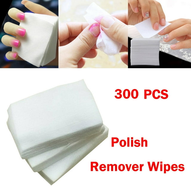 WIFKLSIIPG 300PCS Lint Free Nail Gel Polish Remover Cotton Pad Nail Wipe