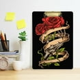 thumbnail image 5 of FMSHPON Gothic Skeleton Skull Red Rose Flower Clipboard Hardboard Wood Nursing Clip Board and Pull for Standard A4 Letter 13x9 inches, 5 of 7
