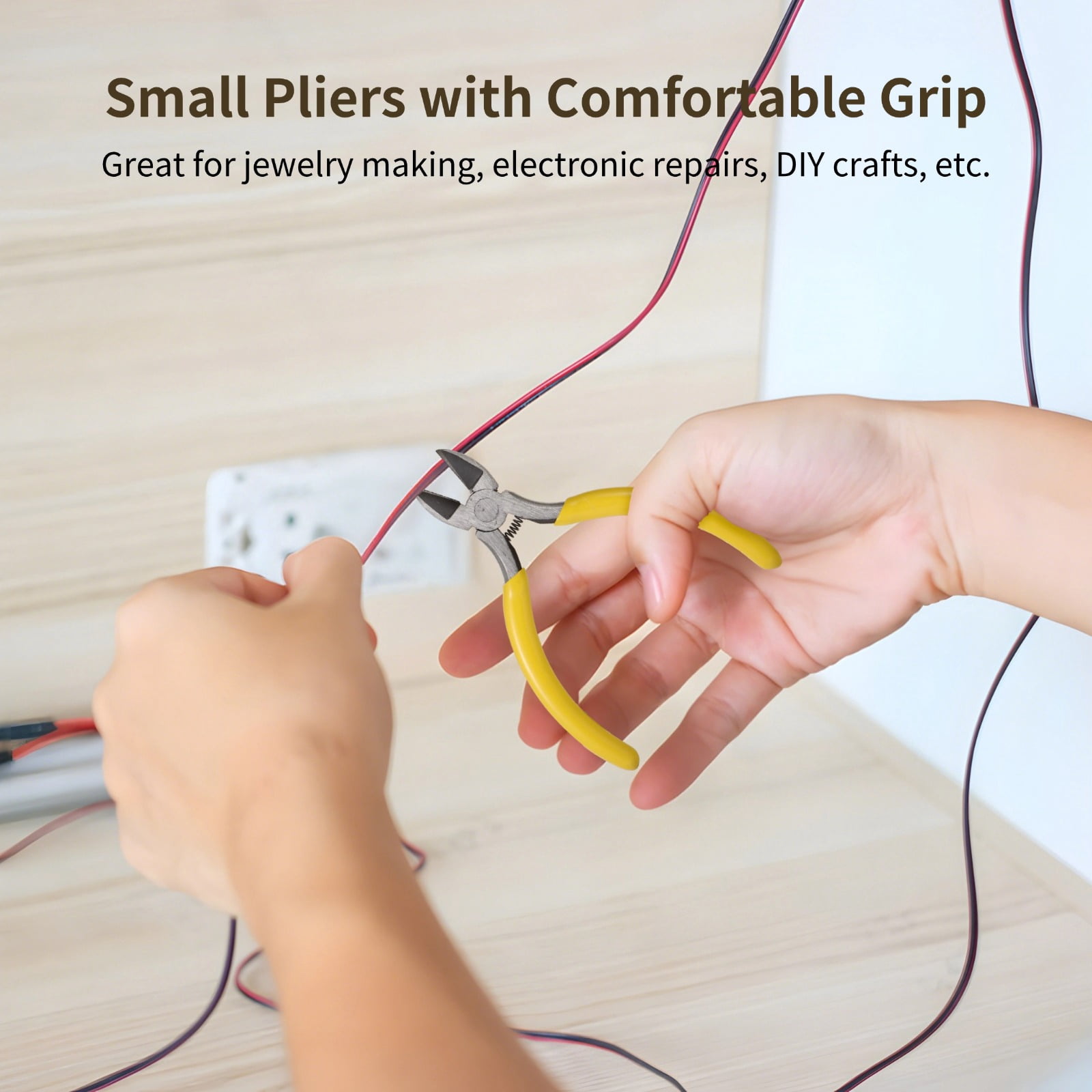 12 Pcs 5-Inch Needle Nose & Diagonal Pliers Set, Mini Spring-Loaded Wire Cutters with Comfort Grip for Jewelry Making, Electronics, DIY Crafts