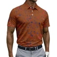 thumbnail image 2 of Men's Golf Polo Shirts Paint Splatter Print Short Sleeve Moisture Wicking Tees Summer Casual Performance Sports T Shirts, M, 2 of 4