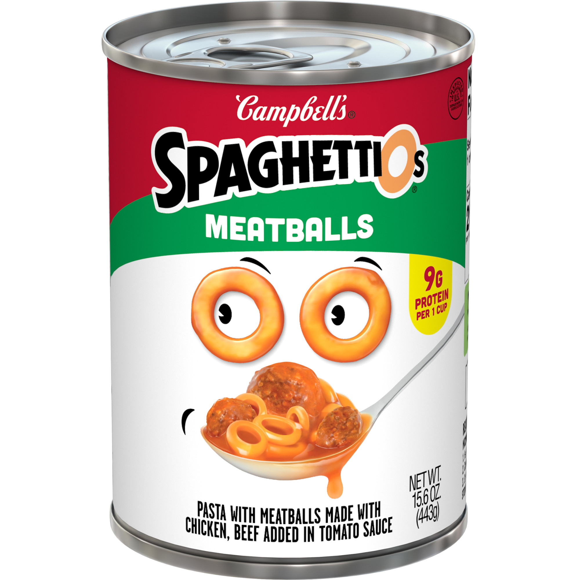 SpaghettiOs Canned Pasta with Meatballs, 15.6 oz Can
