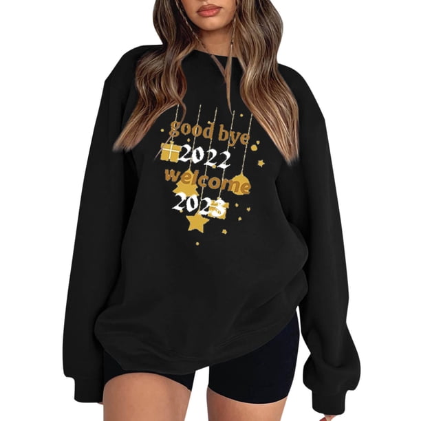 Gibobby Sudadera oversize mujer Sudadera de Halloween para mujer playera de manga larga informal sin botones para otoño día festivo(Negro,XG)